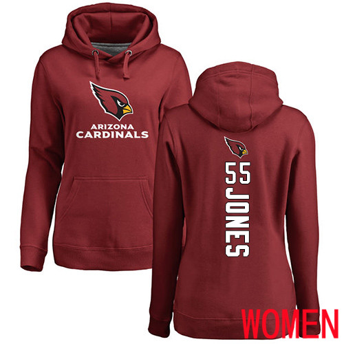 Arizona Cardinals Maroon Women Chandler Jones Backer NFL Football #55 Pullover Hoodie Sweatshirts->arizona cardinals->NFL Jersey
